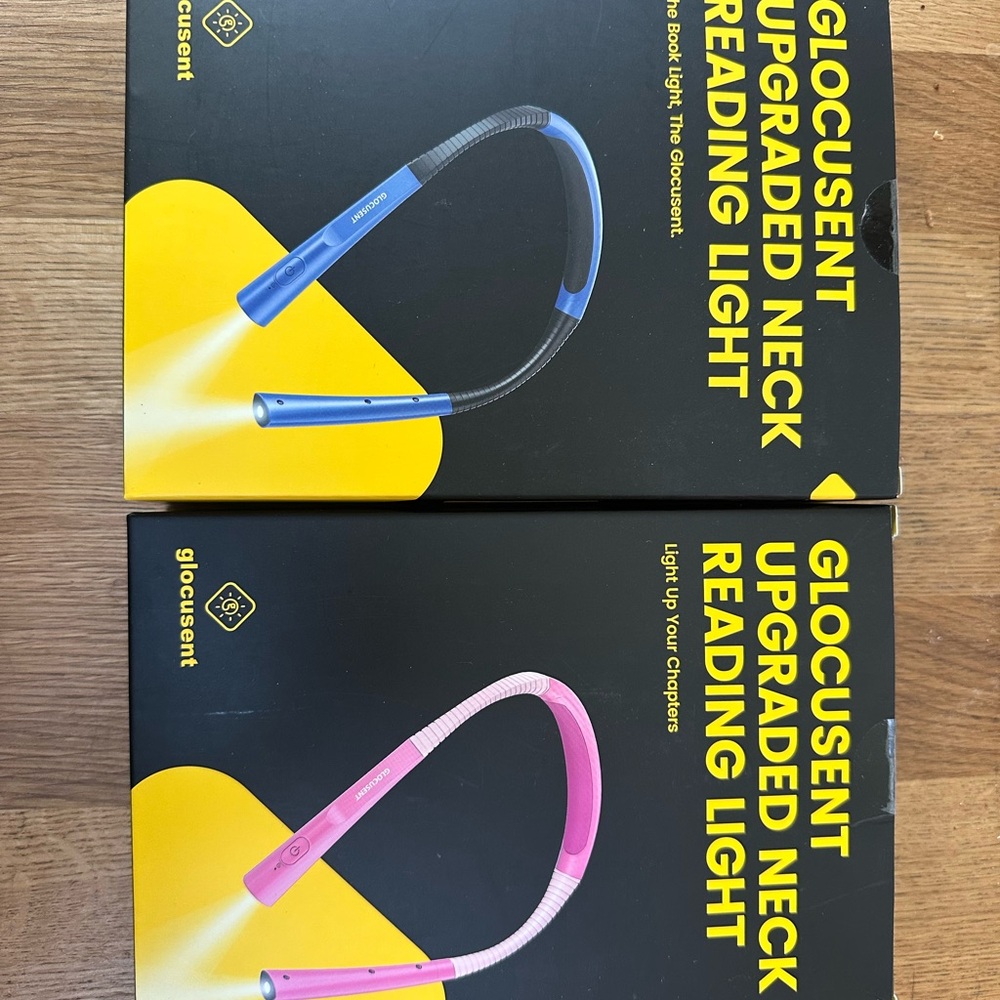 Glocusent Blue and Pink Upgraded Neck Reading Light